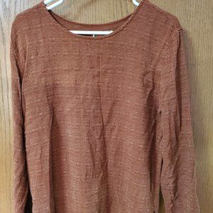 Tianello 100% Tencel Brown Pullover Blouse Sz S